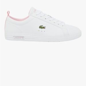 Lacoste White Sneakers with Pink Details